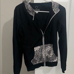 Empyre Black Bomber Jacket with Paisley Hood & Pocket